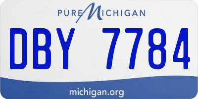 MI license plate DBY7784