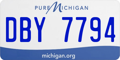 MI license plate DBY7794
