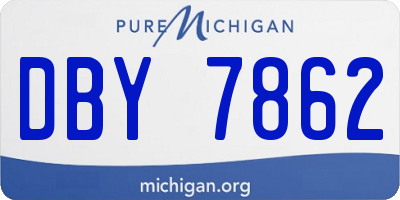 MI license plate DBY7862