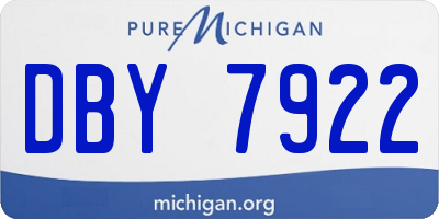 MI license plate DBY7922