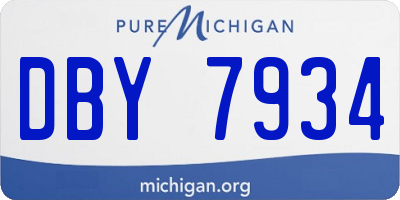 MI license plate DBY7934
