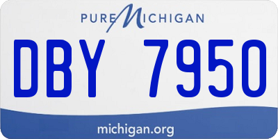 MI license plate DBY7950