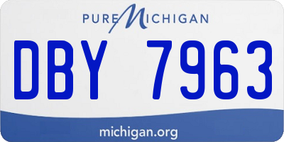 MI license plate DBY7963