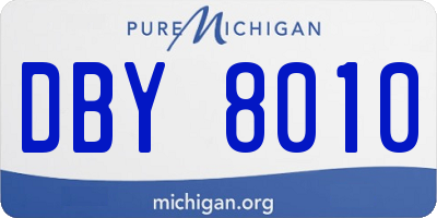 MI license plate DBY8010