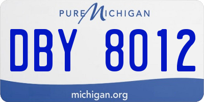 MI license plate DBY8012