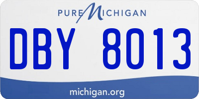 MI license plate DBY8013
