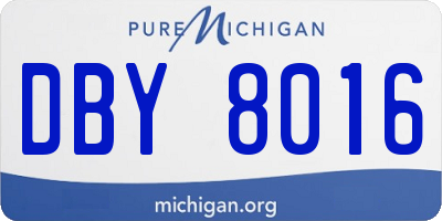 MI license plate DBY8016