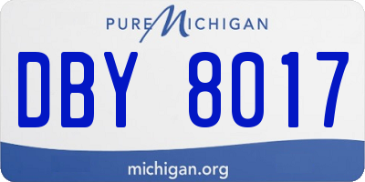 MI license plate DBY8017