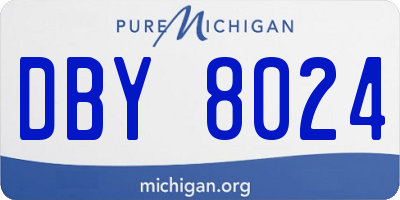 MI license plate DBY8024
