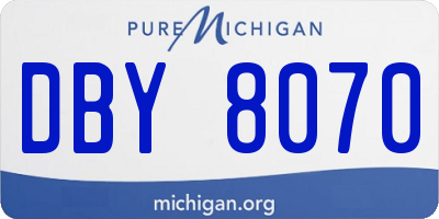 MI license plate DBY8070