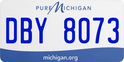 MI license plate DBY8073