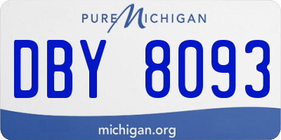 MI license plate DBY8093