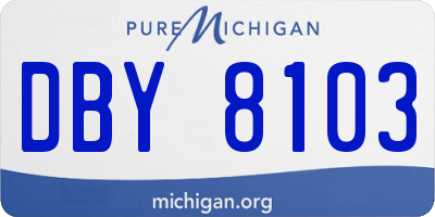 MI license plate DBY8103