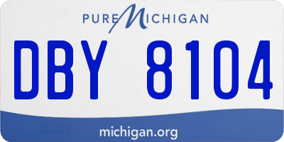 MI license plate DBY8104