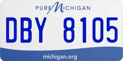 MI license plate DBY8105