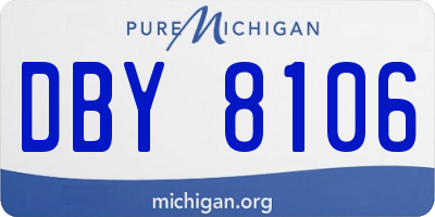 MI license plate DBY8106
