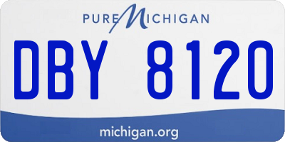 MI license plate DBY8120