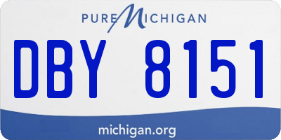 MI license plate DBY8151