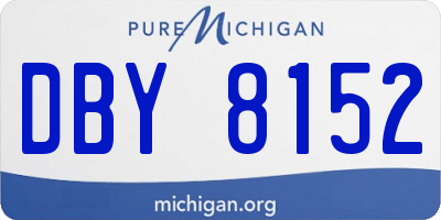 MI license plate DBY8152