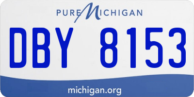 MI license plate DBY8153