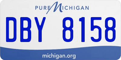 MI license plate DBY8158