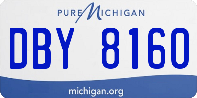 MI license plate DBY8160