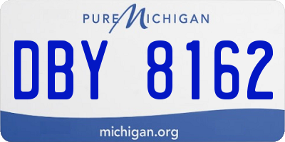 MI license plate DBY8162