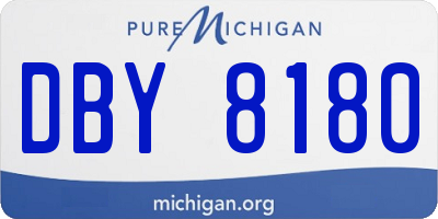 MI license plate DBY8180