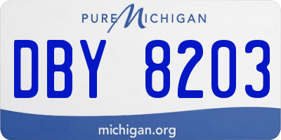 MI license plate DBY8203