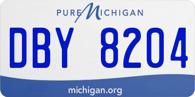 MI license plate DBY8204