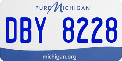 MI license plate DBY8228