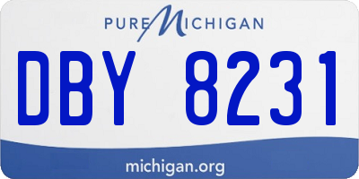 MI license plate DBY8231