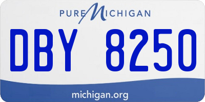 MI license plate DBY8250
