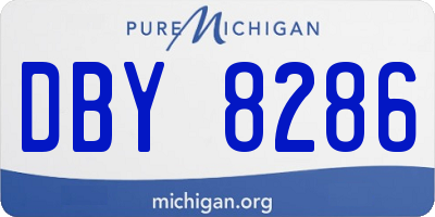 MI license plate DBY8286