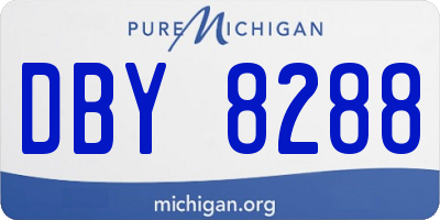 MI license plate DBY8288