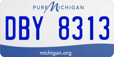 MI license plate DBY8313