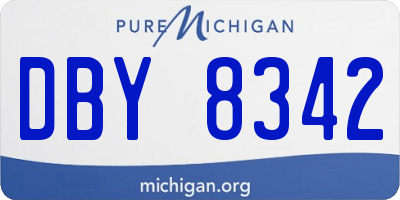MI license plate DBY8342