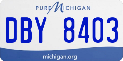 MI license plate DBY8403