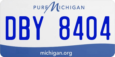 MI license plate DBY8404