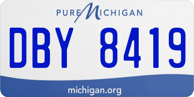 MI license plate DBY8419