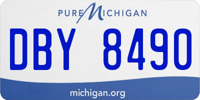 MI license plate DBY8490