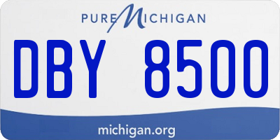 MI license plate DBY8500