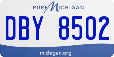 MI license plate DBY8502