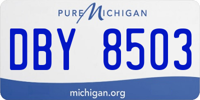 MI license plate DBY8503