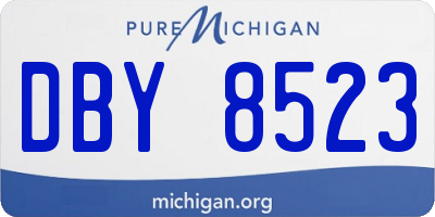 MI license plate DBY8523