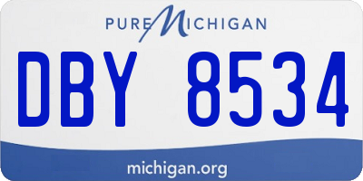 MI license plate DBY8534