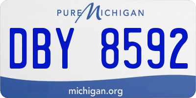 MI license plate DBY8592