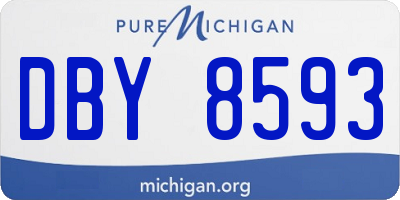 MI license plate DBY8593