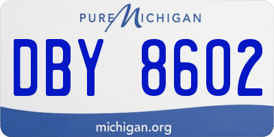 MI license plate DBY8602