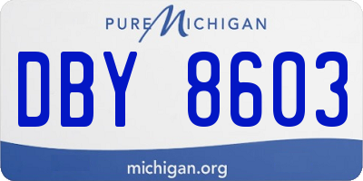 MI license plate DBY8603